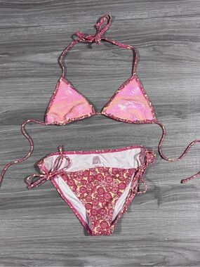 Victoria’s Secret 2000’s Pink Sequin Bikini Set